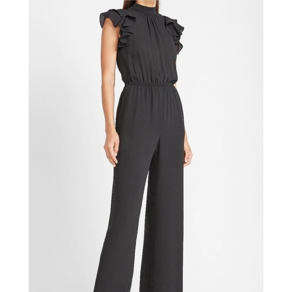 Express Pants - NWT Express Flutter sleeve black jumpsuit
